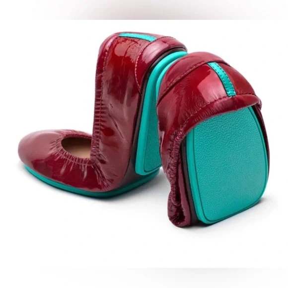 Tieks Ruby Red Patent Leather Ballet Flats - Picture 4 of 16